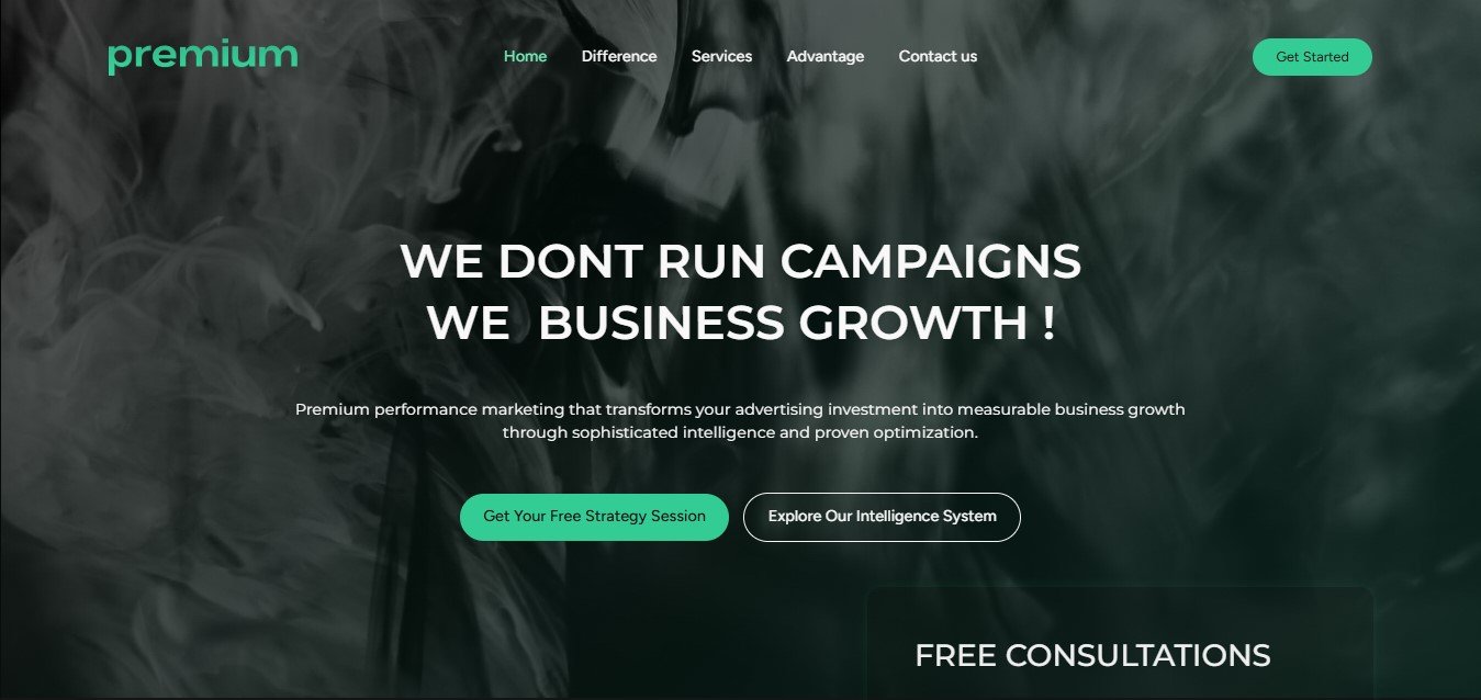 Premium Team marketing agency website built on WordPress